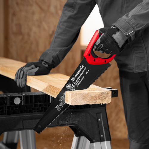 Ножовка по дереву, 400 мм, 7-8 TPI, зуб-3D, каленый зуб, тефлоновое покрытие полотна, двухкомпонентная рукоятка Matrix по ценам производителя в Екатеринбурге с доставкой по всей России