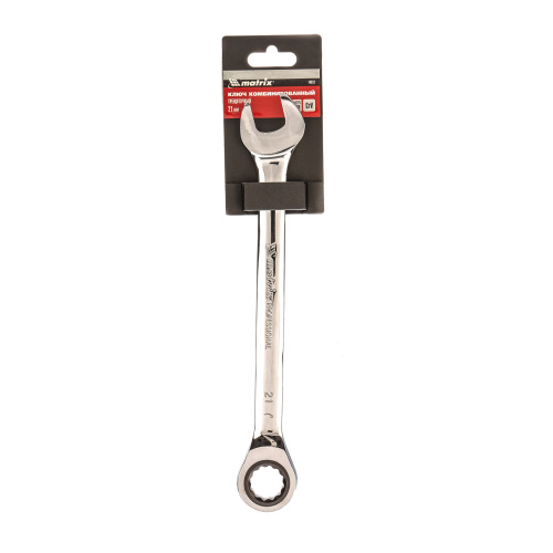 Ключ комбинированный трещоточный, 21 мм, CrV, зеркальный хром Matrix по ценам производителя в Екатеринбурге с доставкой по всей России