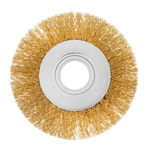 Щетка для УШМ, 100 мм, посадка 22.2 мм, плоская, латунированная витая проволока Matrix по ценам производителя в Екатеринбурге с доставкой по всей России
