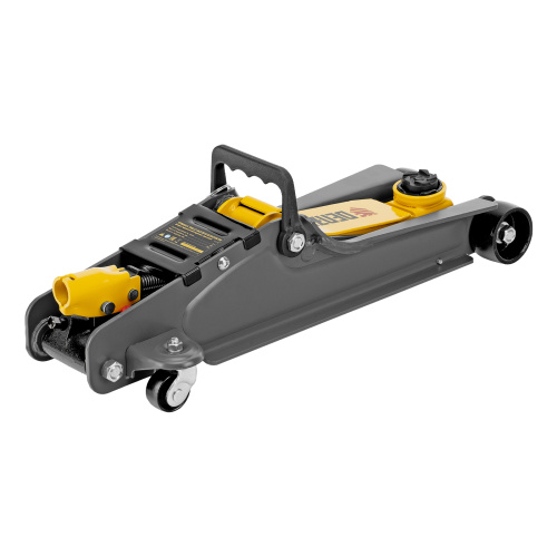 Домкрат гидравлический подкатной с фиксатором, 2,5 т,  85-385 мм, в пласт. кейсе Denzel по ценам производителя в Екатеринбурге с доставкой по всей России