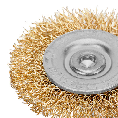 Щетка для дрели, 50 мм, плоская со шпилькой, латунированная витая проволока Matrix по ценам производителя в Екатеринбурге с доставкой по всей России