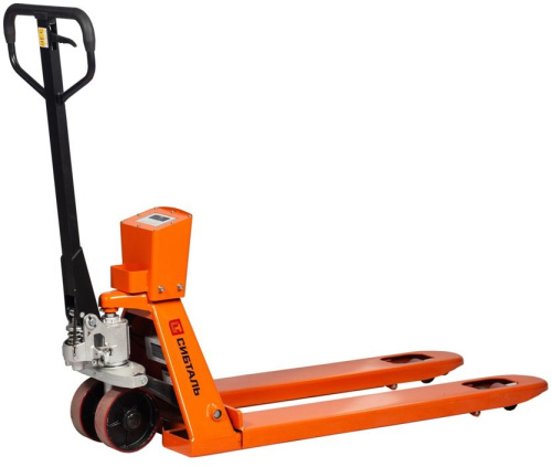 Гидравлическая тележка (рокла) ACR-ES c весами, 2,5 т, Вилы: 1150 Х 550, СибТаль, полиуретановые колеса по ценам производителя в Екатеринбурге с доставкой по всей России