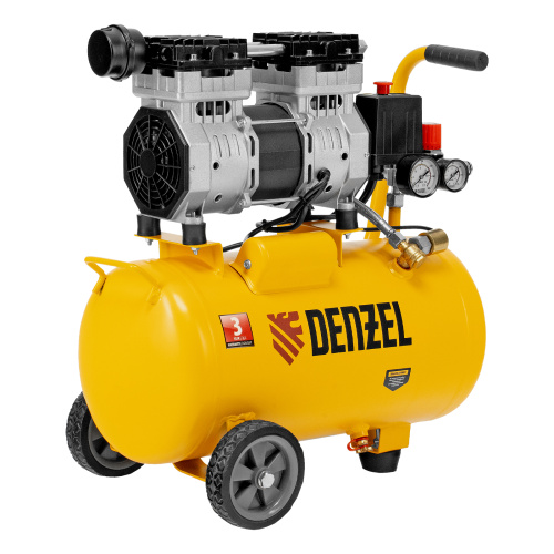 Компрессор DLS950/24 безмаслянный малошумный 950 Вт, 165 л/мин, ресивер 24 л Denzel по ценам производителя в Екатеринбурге с доставкой по всей России