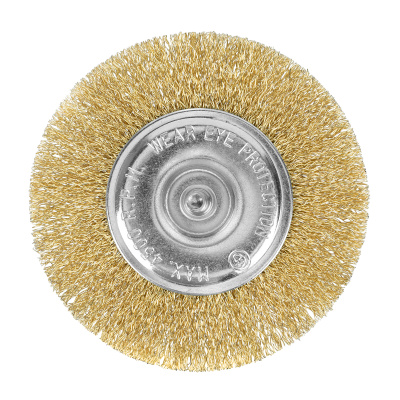 Щетка для дрели 100 мм, плоская со шпилькой, латунированная витая проволока Matrix по ценам производителя в Екатеринбурге с доставкой по всей России