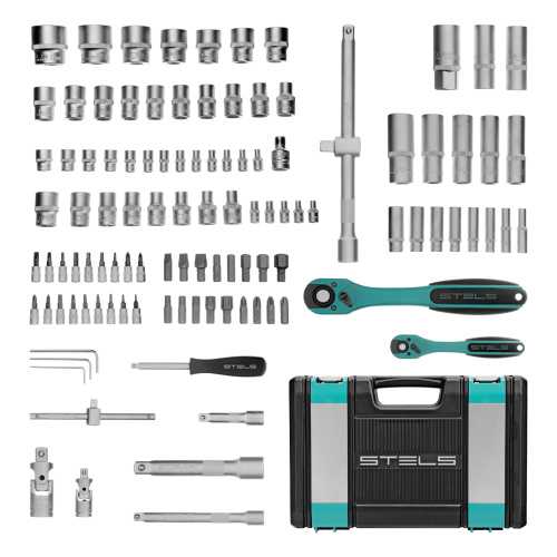 Набор инструментов 1/2", 1/4", CrV, 12 гранные головки, пластиковый кейс, 109 предмета Stels по ценам производителя в Екатеринбурге с доставкой по всей России