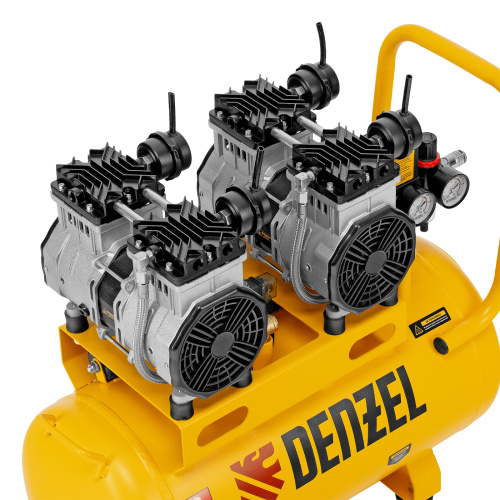 Компрессор безмасляный, малошумный DLS 2200/50, 2200 Вт, 2x1100, 50 л, 380 л/мин Denzel по ценам производителя в Екатеринбурге с доставкой по всей России