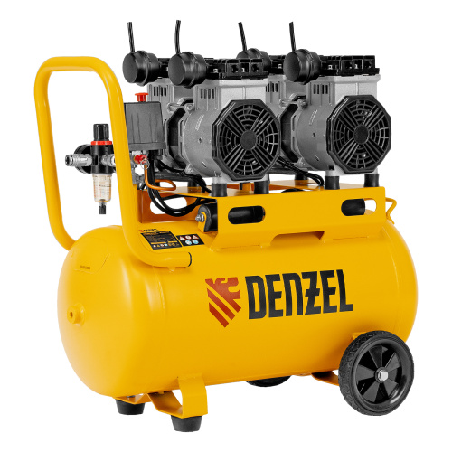 Компрессор безмасляный, малошумный DLS 2200/50, 2200 Вт, 2x1100, 50 л, 380 л/мин Denzel по ценам производителя в Екатеринбурге с доставкой по всей России