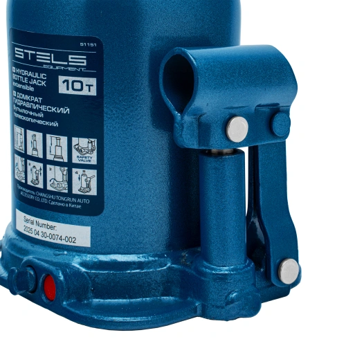Домкрат гидравлический бутылочный телескопический, 10 т, подъем 180-430 мм Stels по ценам производителя в Екатеринбурге с доставкой по всей России