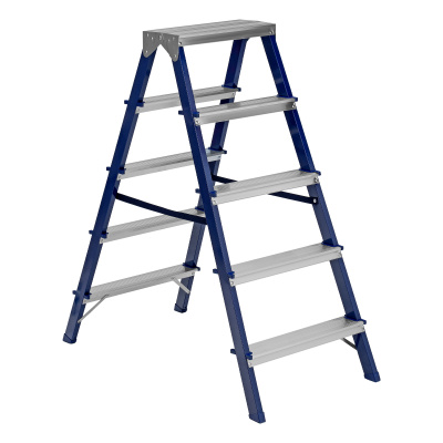 Стремянка двусторонняя 5 ступеней, стальная, Сибртех по ценам производителя в Екатеринбурге с доставкой по всей России