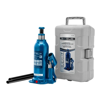 Домкрат гидравлический бутылочный, 5 т, h подъема 207-404 мм, в пластиковом кейсе Stels по ценам производителя в Екатеринбурге с доставкой по всей России