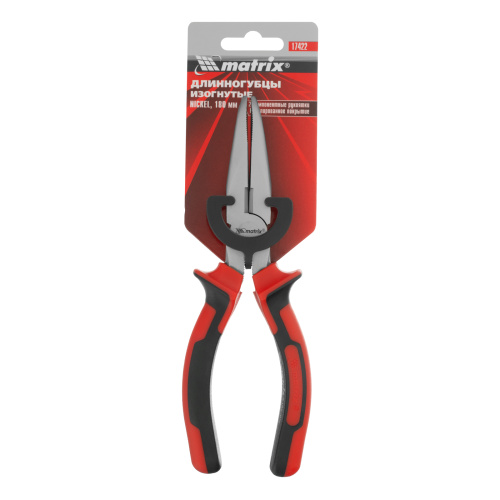 Длинногубцы изогнутые Nickel, 180 мм, никелированные, двухкомпонентные рукоятки Matrix по ценам производителя в Екатеринбурге с доставкой по всей России