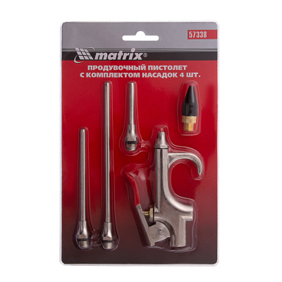 Набор продувочный пистолет, пневмат. в комплекте с насадками, 4 шт Matrix по ценам производителя в Екатеринбурге с доставкой по всей России