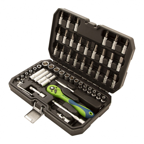 Набор инструментов 56 предметов, CrV, 1/4" Сибртех по ценам производителя в Екатеринбурге с доставкой по всей России