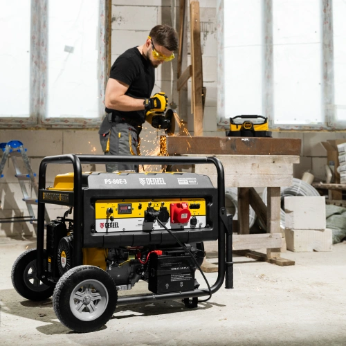Генератор бензиновый PS 80 E-3, 6.6 кВт, 400 В, 25 л, электростартер Denzel по ценам производителя в Екатеринбурге с доставкой по всей России