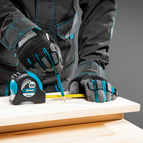 Рулетка "Schlagfest",10 м x 25 мм,магнитный обрезиненный зацеп,двусторонняя шкала,автоматическая фиксация Gross по ценам производителя в Екатеринбурге с доставкой по всей России