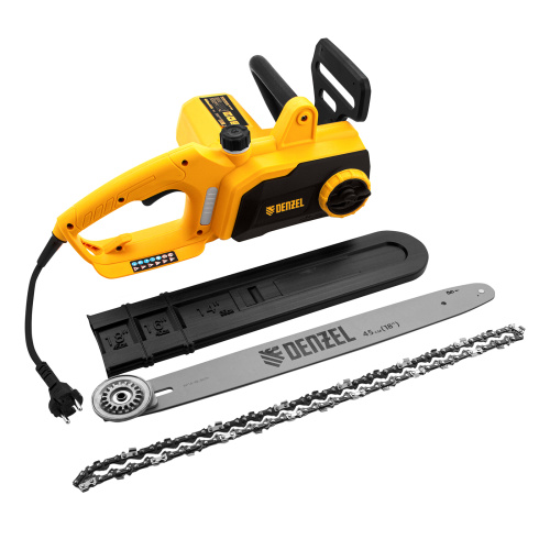 Пила цепная электрическая EDS-2200P, 2.2 кВт,поперечная, шина 45 см, шаг 3/8, паз 1.3 мм, 63 звена Denzel по ценам производителя в Екатеринбурге с доставкой по всей России
