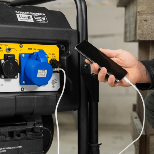 Генератор бензиновый PS 55 EA, 5.5 кВт, 230 В, 25 л, коннектор автоматики, электростартер Denzel по ценам производителя в Екатеринбурге с доставкой по всей России