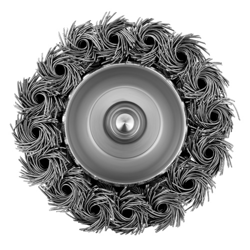 Щетка для дрели, 75 мм, "чашка" со шпилькой, крученая металлическая проволока Matrix по ценам производителя в Екатеринбурге с доставкой по всей России