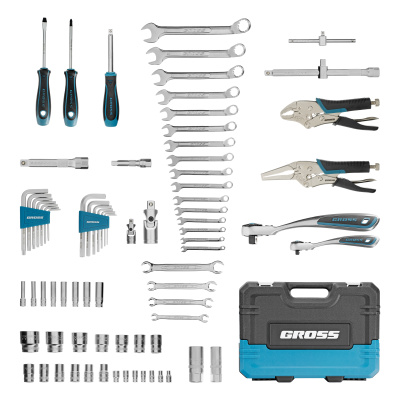 Набор инструментов, 1/4", 1/2", CrV, 120 зубьев, 78 предметов Gross по ценам производителя в Екатеринбурге с доставкой по всей России