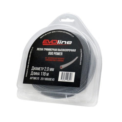 Леска (корд) триммерная EVOline DUO POWER (2.0 мм, 118 метров) по ценам производителя в Екатеринбурге с доставкой по всей России
