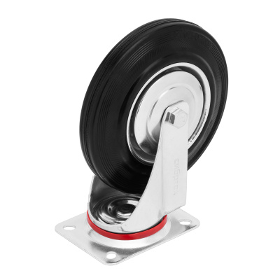 Колесо поворотное D 200 мм, крепление  платформенное Сибртех по ценам производителя в Екатеринбурге с доставкой по всей России