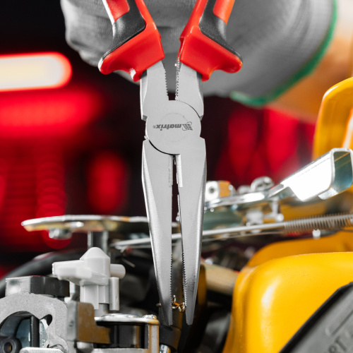 Длинногубцы изогнутые Nickel, 180 мм, никелированные, двухкомпонентные рукоятки Matrix по ценам производителя в Екатеринбурге с доставкой по всей России