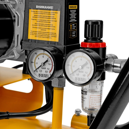 Компрессор безмасляный, малошумный DLS 1800/100,1800 Вт, 3x600, 100 л, 345 л/мин Denzel по ценам производителя в Екатеринбурге с доставкой по всей России