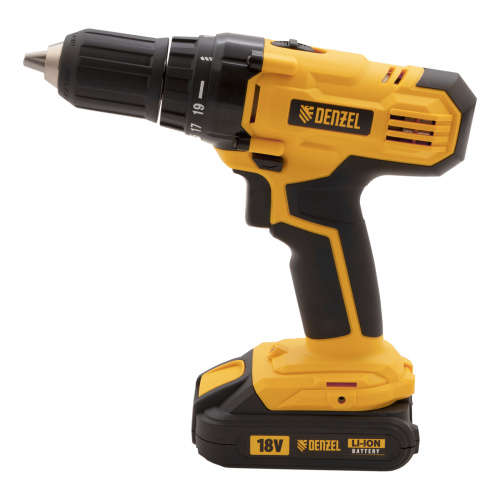 Дрель-шуруповерт аккумуляторная CDL-IB-18-02, Li-Ion, 18 В, 2 акк. Denzel по ценам производителя в Екатеринбурге с доставкой по всей России