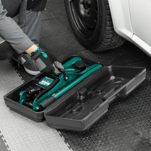 Домкрат гидравлический подкатной, 2 т, 85-330 мм, низкий подхват, в пласт. кейсе Сибртех по ценам производителя в Екатеринбурге с доставкой по всей России