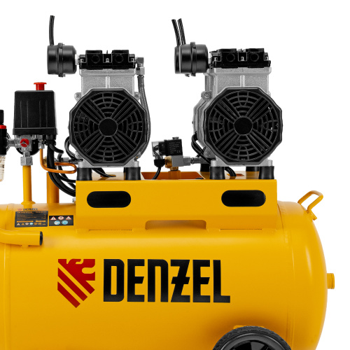 Компрессор безмасляный, малошумный DLS 2200/50, 2200 Вт, 2x1100, 50 л, 380 л/мин Denzel по ценам производителя в Екатеринбурге с доставкой по всей России