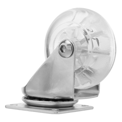 Колесо ПУ прозрачное поворотное d-50 мм, крепление платформенное Сибртех по ценам производителя в Екатеринбурге с доставкой по всей России