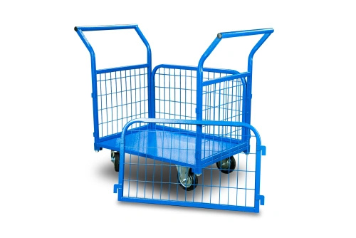 Тележка платформенная TOR ТП-6С (800х1200) с бортами из сетки и двумя ручками (колеса 160 мм) по ценам производителя в Екатеринбурге с доставкой по всей России