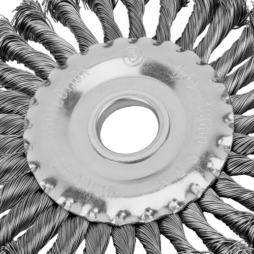 Щетка для УШМ 125 мм, посадка 22.2 мм, плоская, крученая металлическая проволока Сибртех по ценам производителя в Екатеринбурге с доставкой по всей России