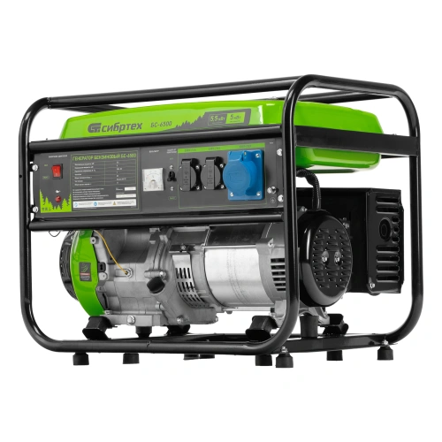 Генератор бензиновый БС-6500, 5.5 кВт, 230В, четырехтактный, 25 л, ручной стартер Сибртех по ценам производителя в Екатеринбурге с доставкой по всей России