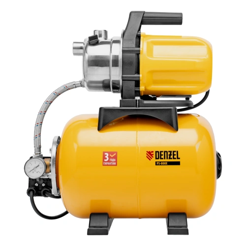 Насосная станция PS800X, 800 Вт, 3200 л/ч, ресивер 24 л, подъем 38 м, нержавейка Denzel по ценам производителя в Екатеринбурге с доставкой по всей России