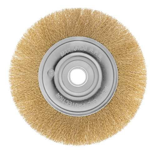 Щетка для УШМ, 200 мм, посадка 22.2 мм, плоская, латунированная витая проволока Matrix по ценам производителя в Екатеринбурге с доставкой по всей России