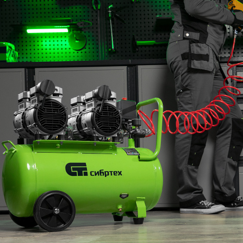 Компрессор безмаслянный малошумный МБ 2000/50, 2000 Вт, 50л, 300 л/мин Сибртех по ценам производителя в Екатеринбурге с доставкой по всей России