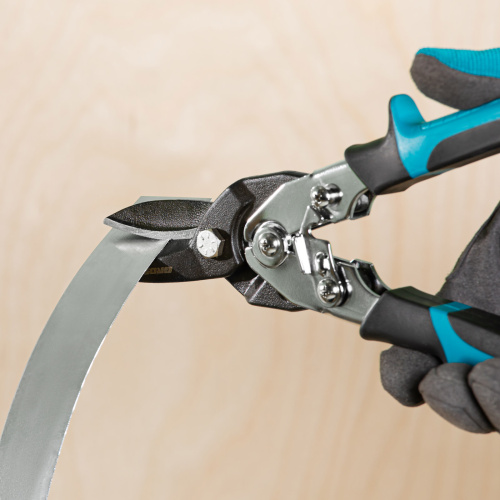 Ножницы по металлу"Piranha"усиленные, 255 мм, прямой рез, сталь СrMo, двухкомпонентные рукоятки Gross по ценам производителя в Екатеринбурге с доставкой по всей России