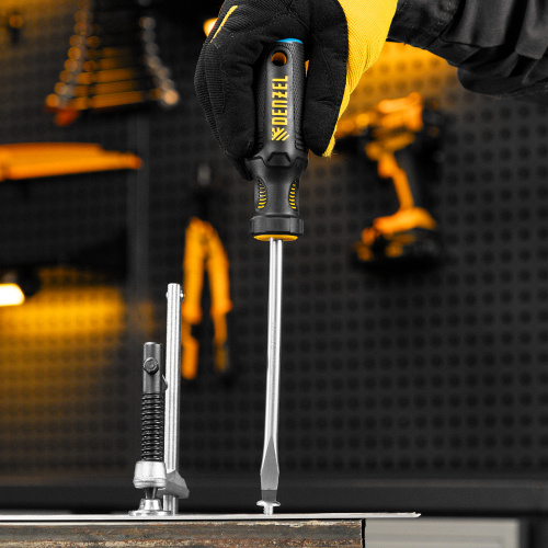 Отвертка, SL8x150 мм, S2, 3к рукоятка Denzel по ценам производителя в Екатеринбурге с доставкой по всей России