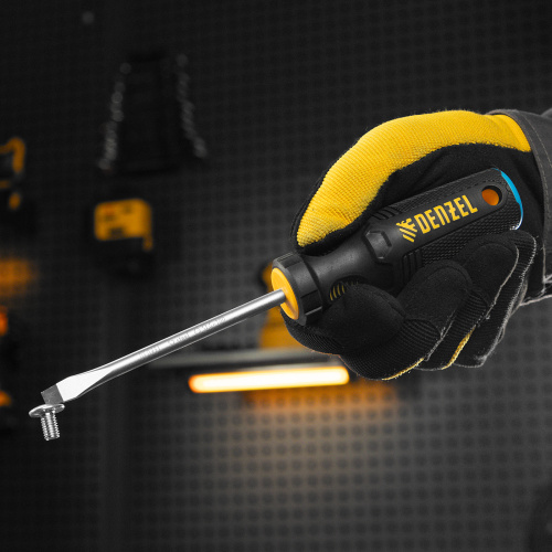 Отвертка, SL6x100 мм, S2, 3к рукоятка Denzel по ценам производителя в Екатеринбурге с доставкой по всей России