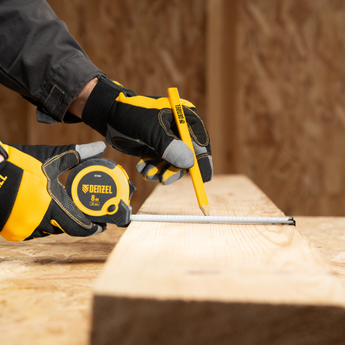 Рулетка 8м х 25мм, двухкомп. корпус, кнопка-пауза Denzel по ценам производителя в Екатеринбурге с доставкой по всей России