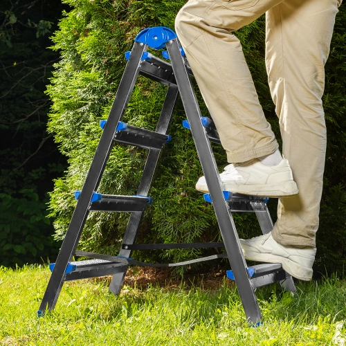 Стремянка двухсторонняя 4 ступени, сталь профиль, стальные ступени, Сибртех по ценам производителя в Екатеринбурге с доставкой по всей России